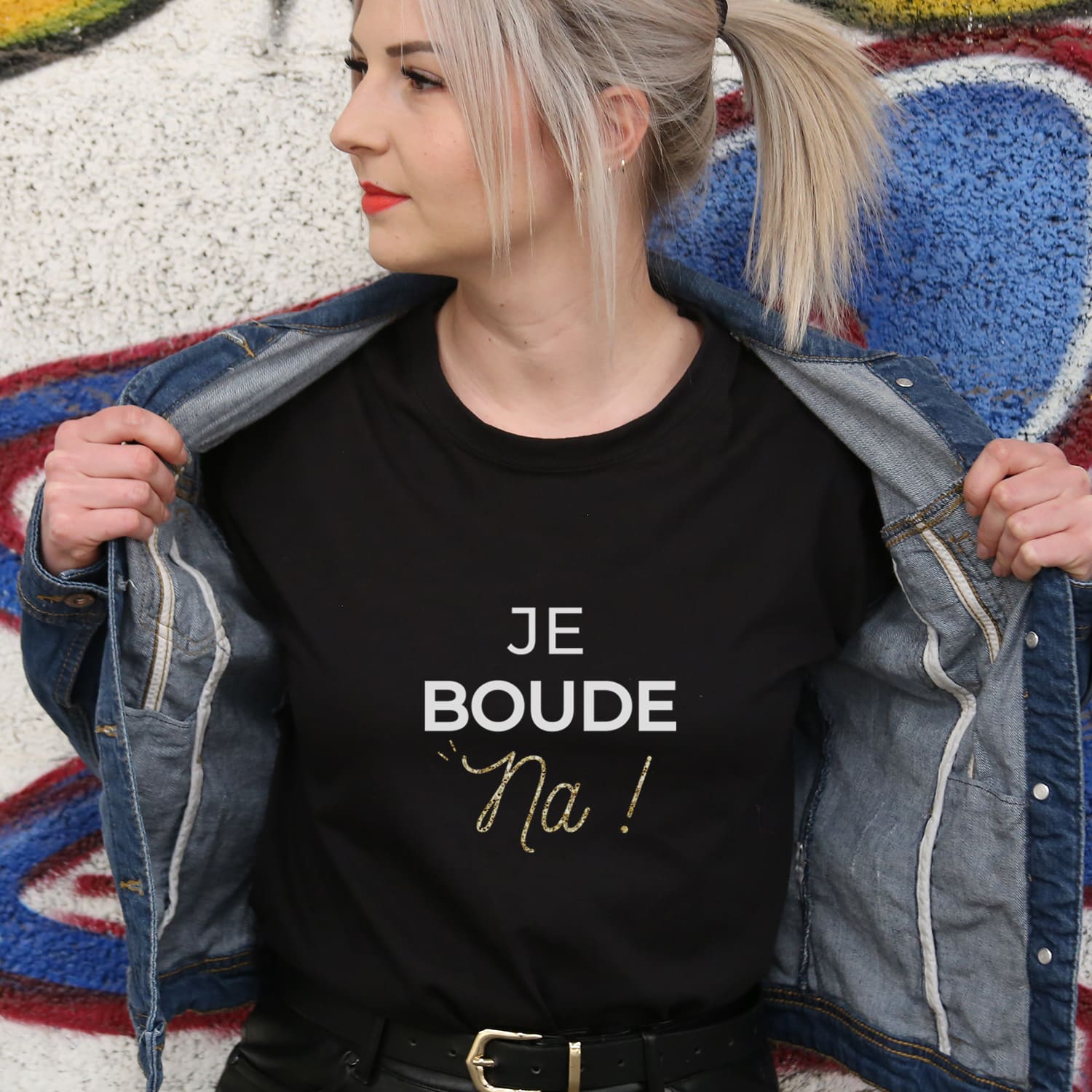 T-shirt Femme Je Boude Na !