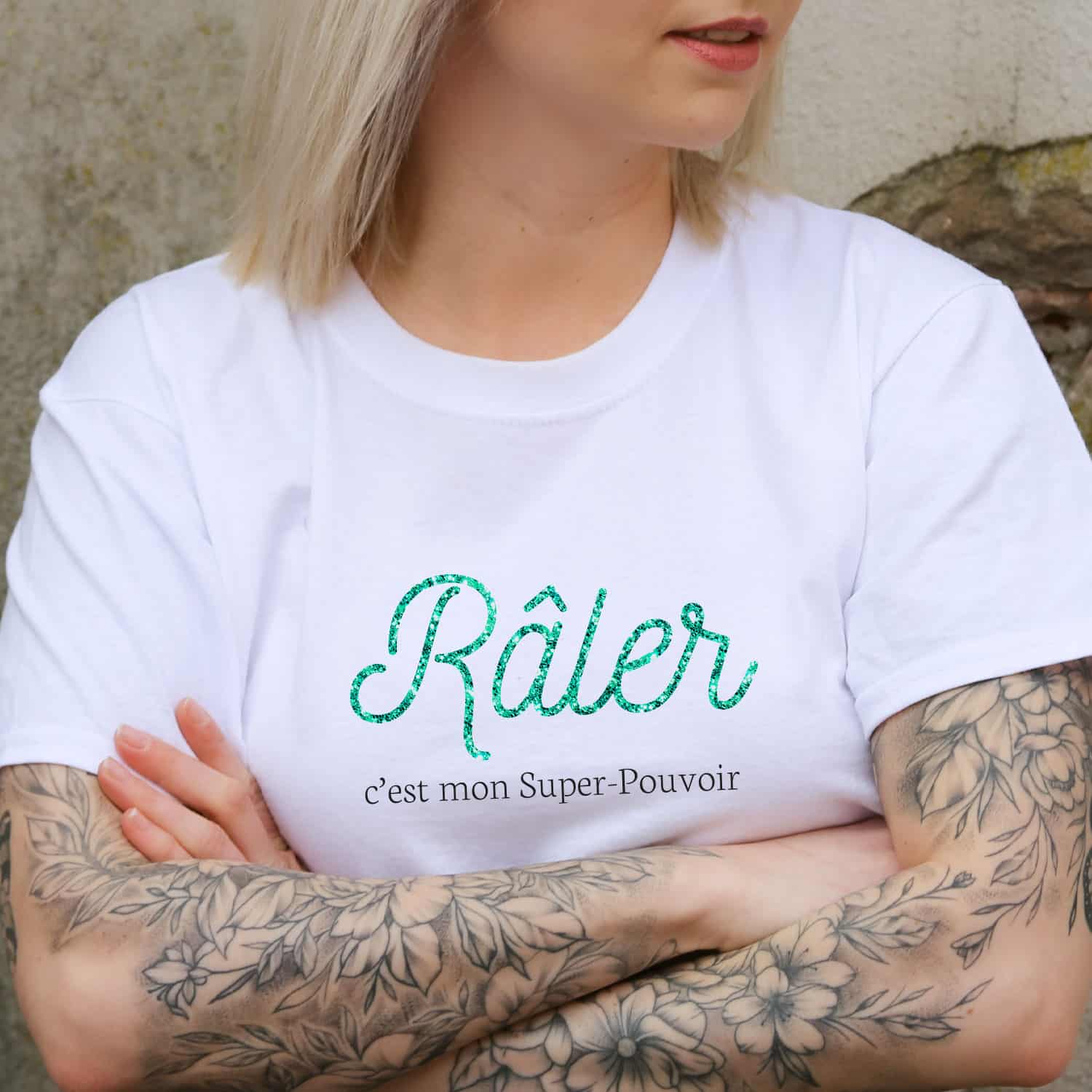 raler col rond blanc emeraude