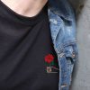 T-shirt Femme Rose A La Main