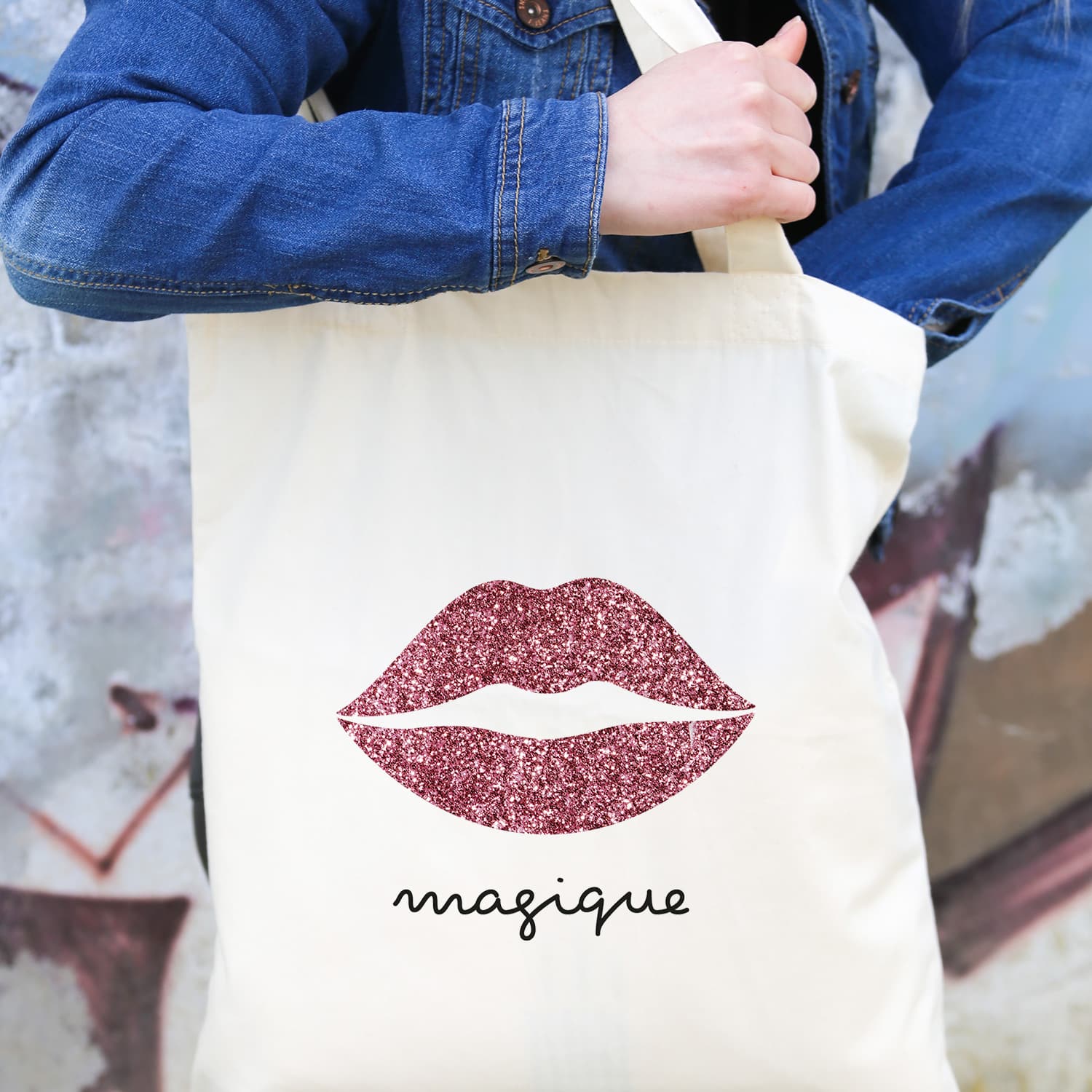 Totebag Bisou Magique pailletté