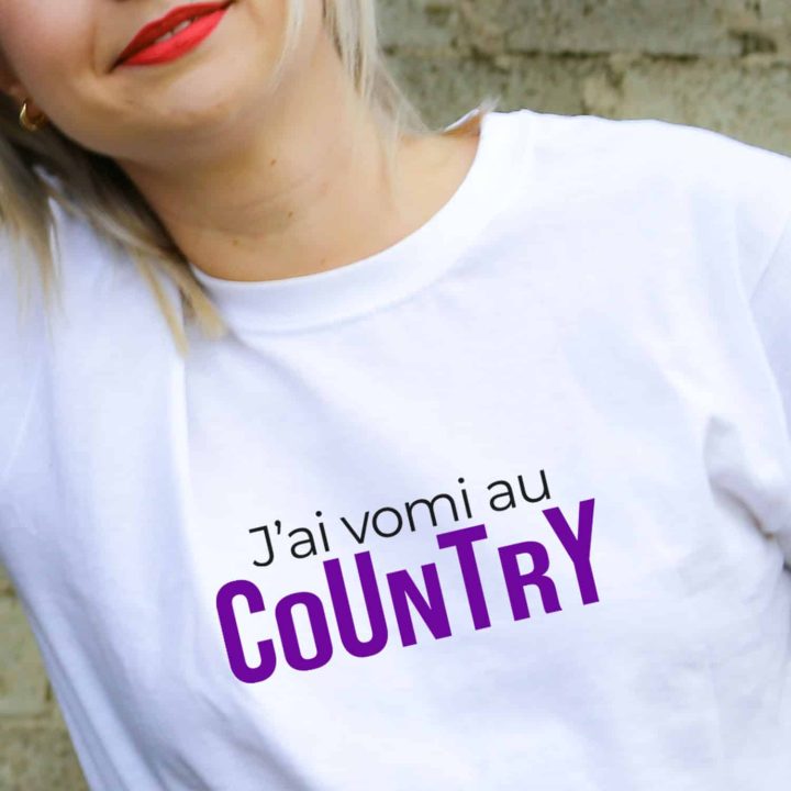 T-shirt femme J'ai vomi au Country