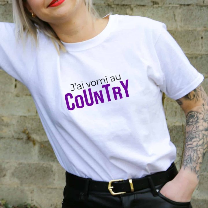 T-shirt femme J'ai vomi au Country