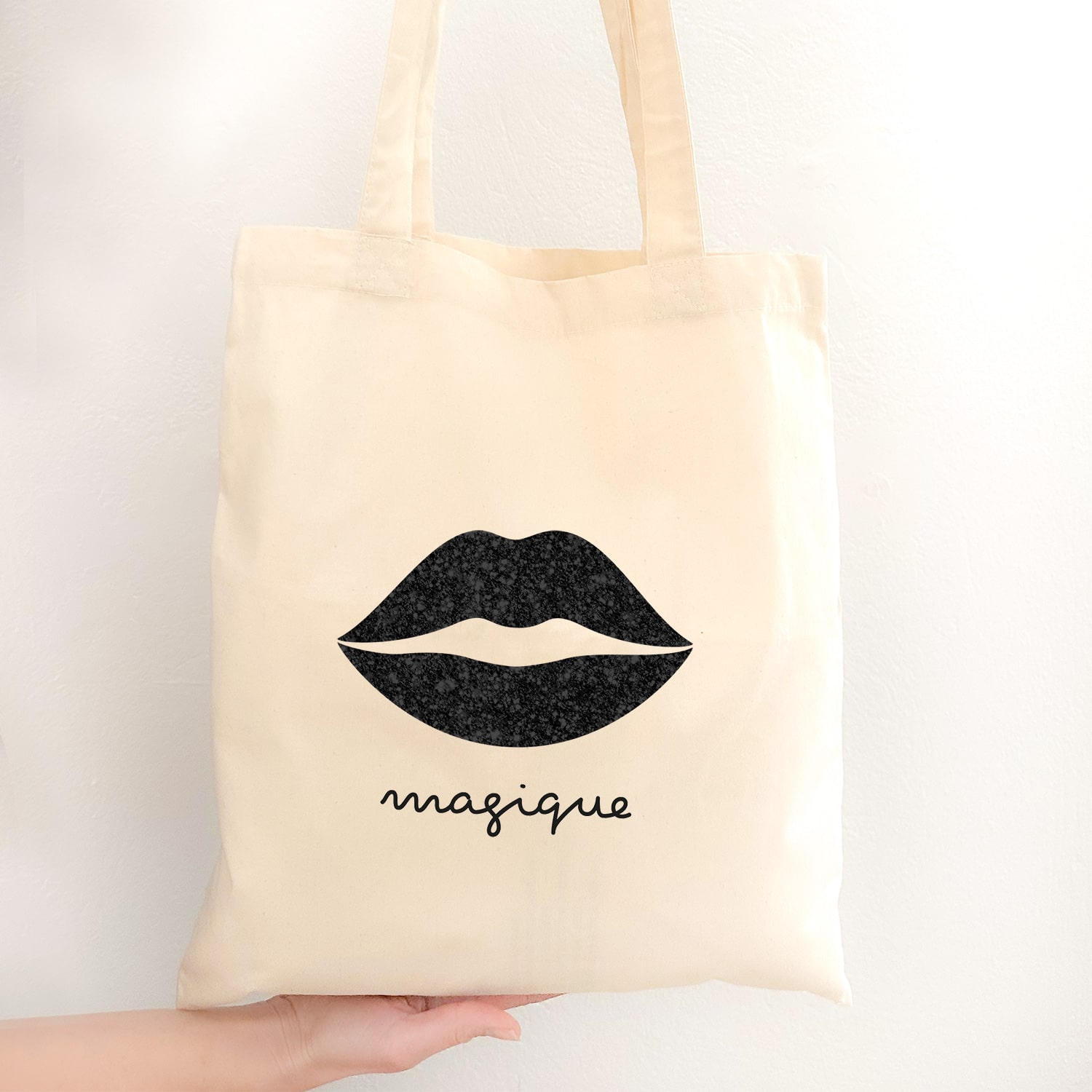 Totebag Bisou Magique pailleté Noir