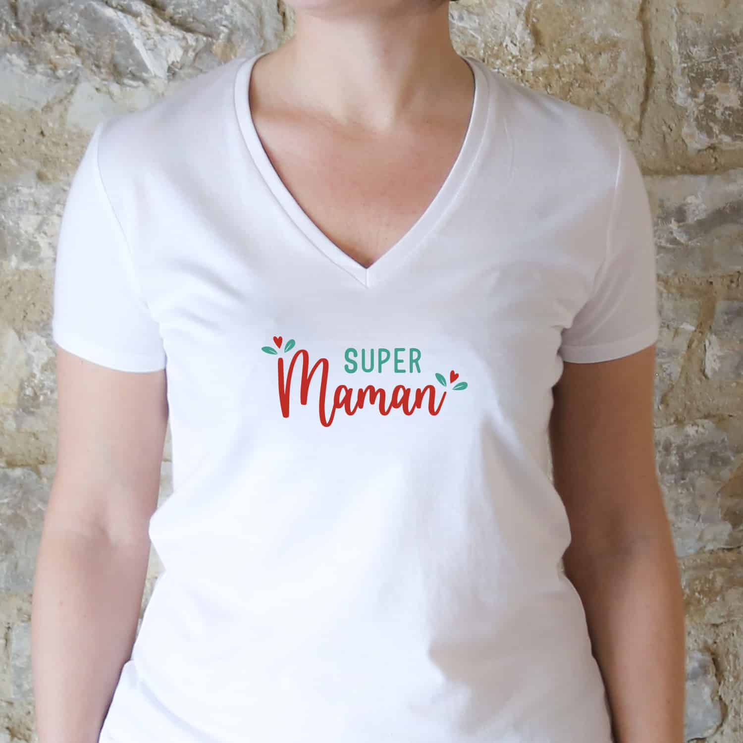 tshirt super maman colv blanc