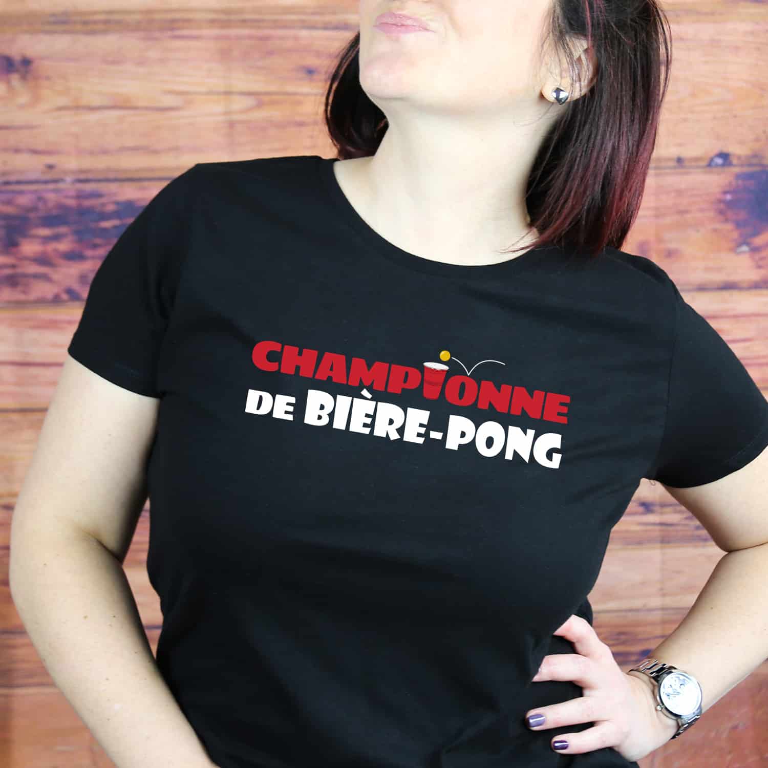 T-shirt Femme Championne de Bière Pong