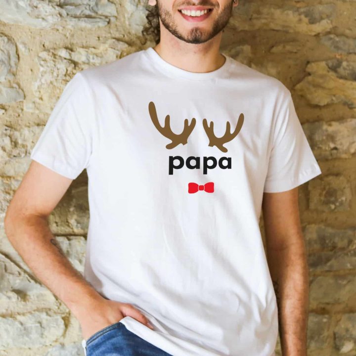 T-shirt Homme Famille Renne à personnaliser