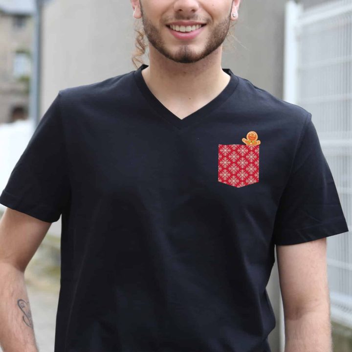 T-shirt Homme Bredele Poche Flocons