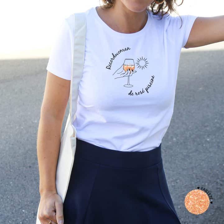 T-shirt Femme Recordwoman de Rosé Piscine